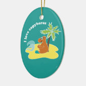 Ich liebe Capybaras Tropical Beach Art Keramikornament (Links)