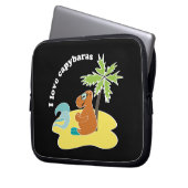 Ich liebe Capybaras Tropical Beach Art Laptopschutzhülle (Vorderseite Links)