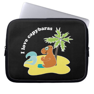 Ich liebe Capybaras Tropical Beach Art Laptopschutzhülle