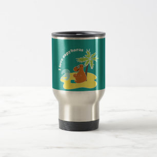 Ich liebe Capybaras Tropical Beach Art Reisebecher