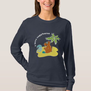 Ich liebe Capybaras Tropical Beach Art T-Shirt