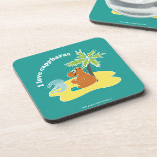 Ich liebe Capybaras Tropical Beach Art Untersetzer