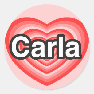 Ich Liebe Carla. Ich Liebe dir Carla. Herz Runder Aufkleber