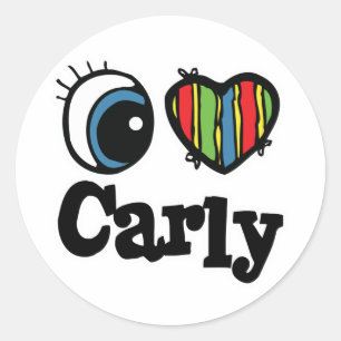 Ich liebe Carly Runder Aufkleber