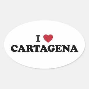 Ich liebe Cartagena Kolumbien Ovaler Aufkleber