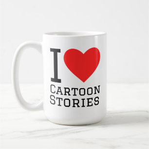 Ich liebe Cartoon-Geschichten Kaffeetasse