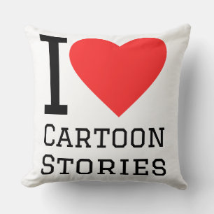 Ich liebe Cartoon-Geschichten Kissen