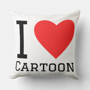Ich liebe Cartoon Kissen
