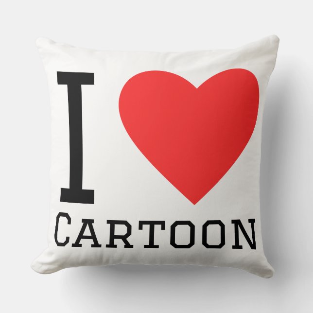 Ich liebe Cartoon Kissen (Vorderseite)