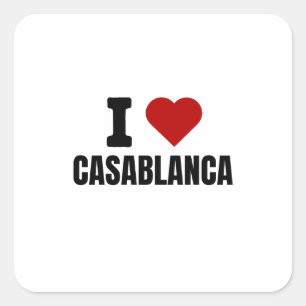 Ich liebe Casablanca - Ich mag Casablanca Marokko Quadratischer Aufkleber