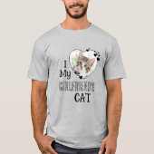 Ich Liebe Cat Custom Niedlich Heart Foto meiner Fr T-Shirt (Vorderseite)