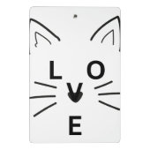 Ich Liebe Cat Niedlich Meow Meow Mini Klemmbrett (Rückseite)