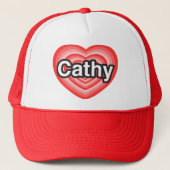 Ich Liebe Cathy. Ich Liebe dir Kathy. Herz Truckerkappe (Vorderseite)