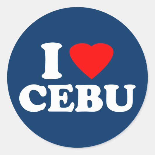 Ich liebe Cebu Runder Aufkleber (Vorderseite)