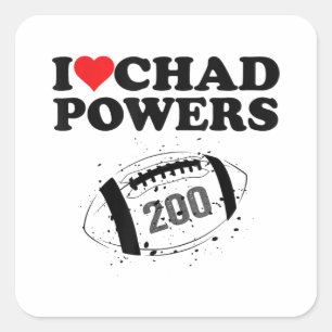 Ich liebe Chad Powers 200 American Football Underc Quadratischer Aufkleber