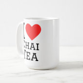 Ich liebe Chai-Tee Kaffeetasse (Vorderseite Links)
