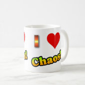 Ich Liebe Chaos! Kaffeebecher Kaffeetasse (VorderseiteRechts)