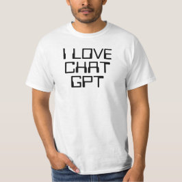 Ich liebe Chat GPT AI lustiger schwarzer Text T-Shirt
