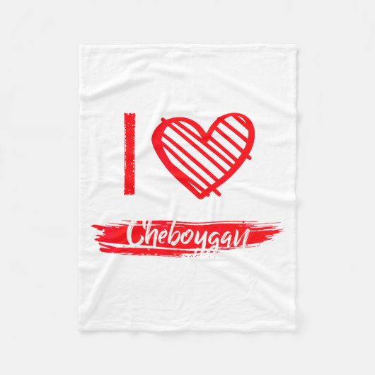 Ich liebe Cheboygan Ich Herz Cheboygan Fleecedecke (Vorderseite)