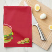 Ich liebe Cheeseburger Geschirrtuch (Viertel Falte)