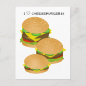 Ich liebe Cheeseburger Postkarte (Vorderseite)