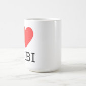 Ich liebe Chibi-Quadrat-Aufkleber  Kaffeetasse (Mittel)