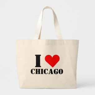 Ich liebe Chicago Herz Jumbo Tote Stoffbeutel