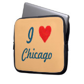 ICH LIEBE Chicago Laptopschutzhülle (Vorderseite Links)