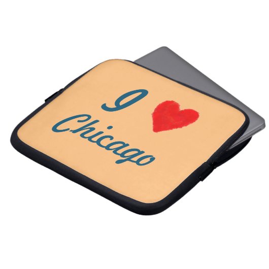 ICH LIEBE Chicago Laptopschutzhülle (Vorne Oben)