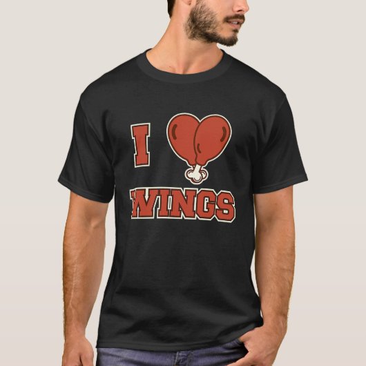 Ich liebe Chicken Wings T-Shirt (Vorderseite)