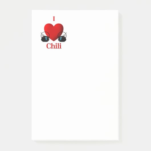 Ich liebe Chili Post-it Klebezettel (Vorderseite)