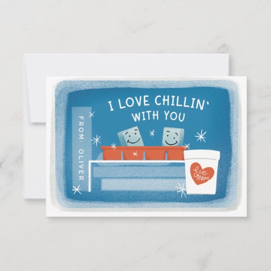 Ich Liebe Chillin' mit dir Eiswürfel Valentine Einladung (Vorderseite)