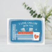 Ich Liebe Chillin' mit dir Eiswürfel Valentine Einladung (Stehend Vorderseite)