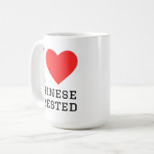 Ich liebe Chinese Crested Kaffeetasse (Vorderseite Links)