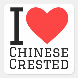 Ich Liebe Chinesisch kreischt Quadratischer Aufkleber
