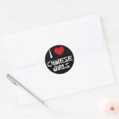 Ich Liebe chinesische Mädchen Runder Aufkleber (Umschlag)