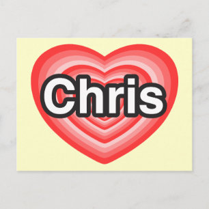 Ich Liebe Chris. Ich Liebe dir Chris. Herz Postkarte