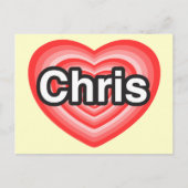 Ich Liebe Chris. Ich Liebe dir Chris. Herz Postkarte (Vorderseite)