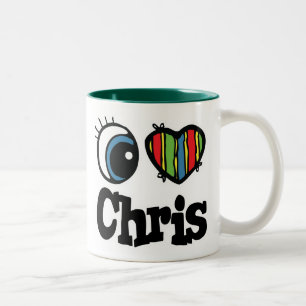 Ich liebe Chris Zweifarbige Tasse