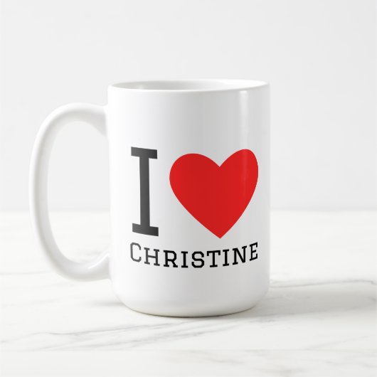 Ich liebe Christine Kaffeetasse (Links)