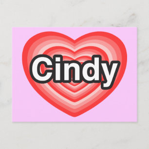 Ich liebe Cindy. Ich liebe dich Cindy. Herz Postkarte