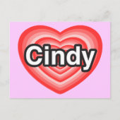 Ich Liebe Cindy. Ich Liebe dir Cindy. Herz Postkarte (Vorderseite)