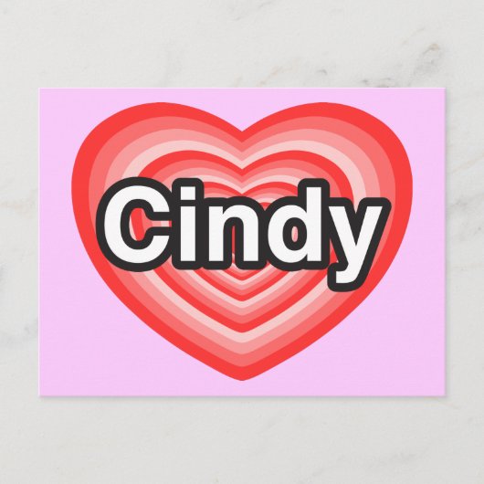Ich Liebe Cindy. Ich Liebe dir Cindy. Herz Postkarte (Vorderseite)