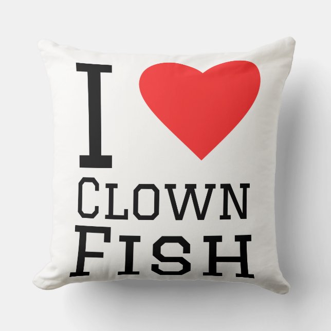 Ich liebe Clownfische Kissen (Vorderseite)