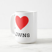 Ich liebe Clowns Kaffeetasse (Vorderseite Links)