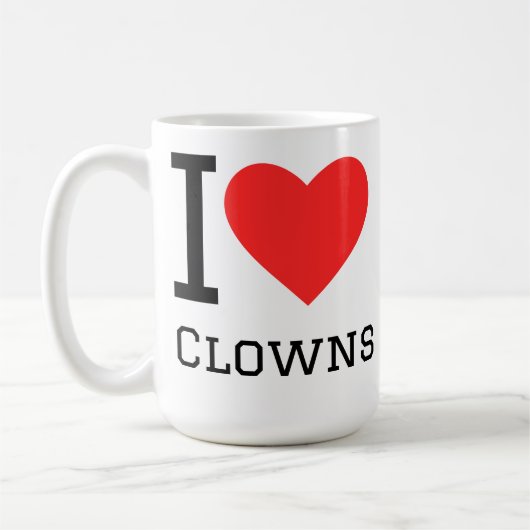 Ich liebe Clowns Kaffeetasse (Links)