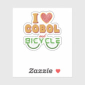 Ich liebe Cobol-Programmierung und den Fahrrad-Auf Aufkleber (Blatt)