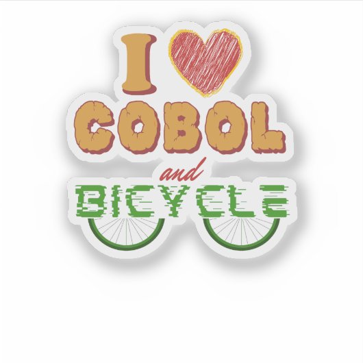 Ich liebe Cobol-Programmierung und den Fahrrad-Auf Aufkleber (Vorderseite)