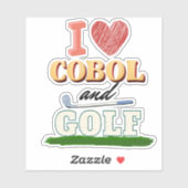 Ich liebe Cobol-Programmierung und Golf-Aufkleber Aufkleber (Blatt)
