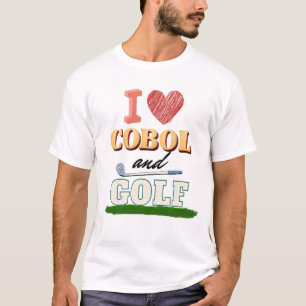 Ich liebe Cobol-Programmierung und Golf-T-Shirt T-Shirt